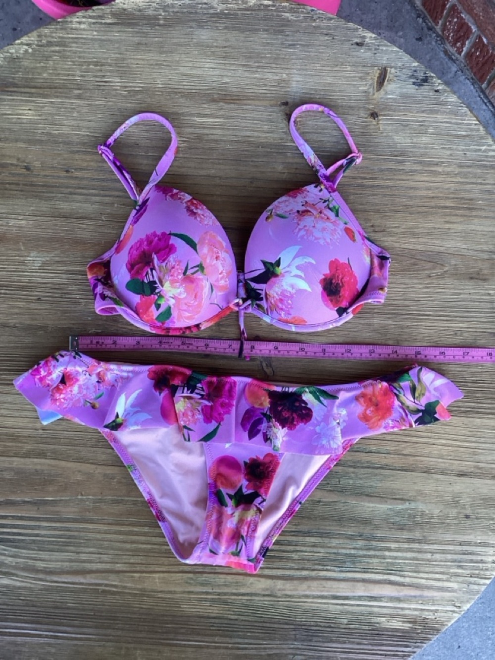 Victoria's Secret Pink Floral Bikini Top and Bottom Set